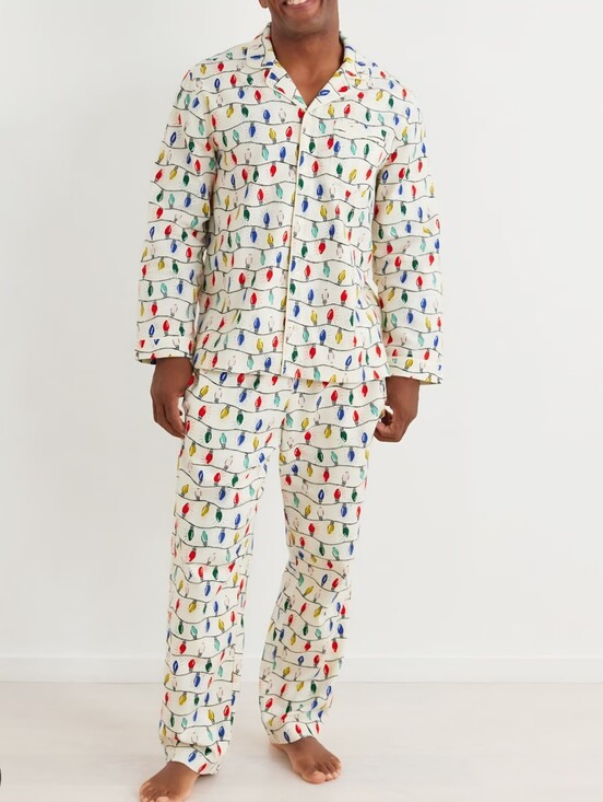 Hanna Andersson Other - HANNA ANDERSSON Adult Unisex Flannel Holiday Christmas Light Bulb Pajama Set XL